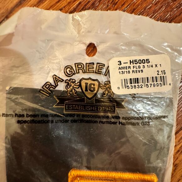 NWT American Flag Patches 4 Reverse Army Uniform IRA GREEN 3 1/4 X 1 13/16 VTG - Picture 5 of 10